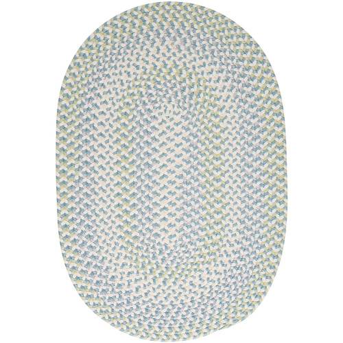 1.1' x 1.4' Sky Blue and White Traditional Area Throw Rug Sample