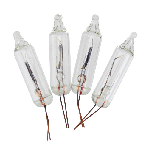 4-Pack Shimmering Mini Christmas Replacement Bulbs Clear - 4 Volts