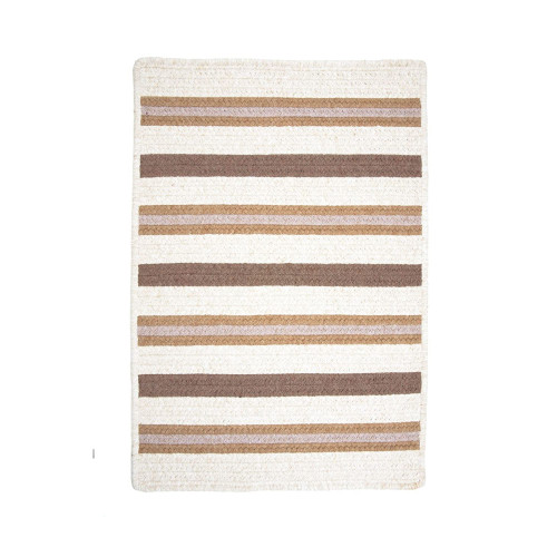 1.1' x 1.4' Brown and White Contemporary Striped Area Throw Rug Sample
