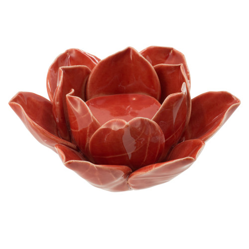 5" Red Contemporary Artichoke Tealight Candle Holder