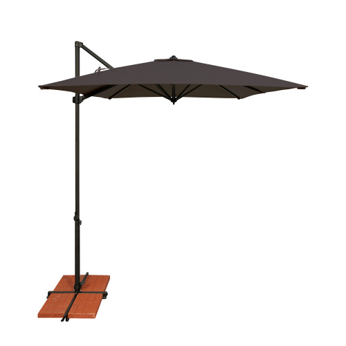 8.6ft Black Skye Outdoor Patio Umbrella with Cross Bar Stand