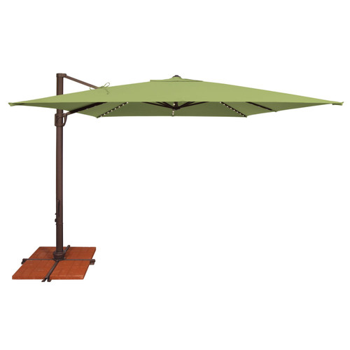 10ft Outdoor Square Patio Umbrella with Cross Bar Stand, Green