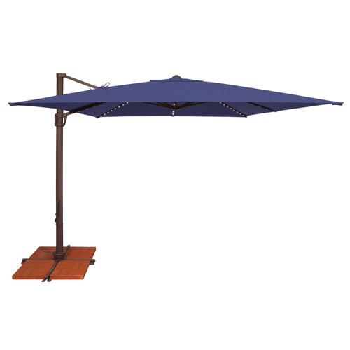 10ft Outdoor Square Patio Umbrella with Cross Bar Stand, Blue