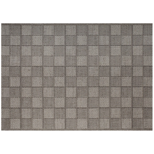 5.25' x 7.25' Gray Checkered Tile Outdoor Area Throw Rug