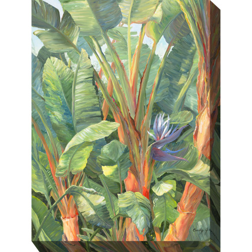Green and Brown Hidden Paradise Outdoor Canvas Rectangular Wall Art Decor 40" x 30"
