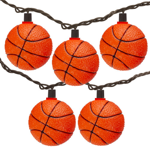 Orange Basketballs Summer Outdoor Patio Novelty String Lights 10”