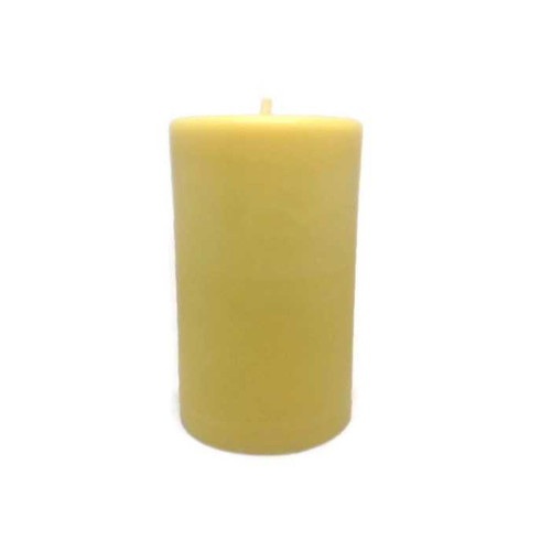 4.5" Golden Yellow Organic Beeswax Pillar Candle