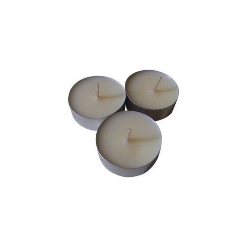 Pack of 20 White and Silver Tin Tealight Candles 6"