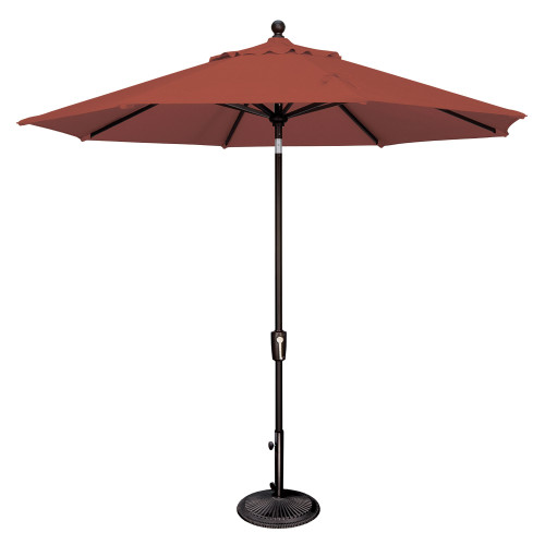 9ft Outdoor Patio Octagon Umbrella with Black Push Button Tilt, Red