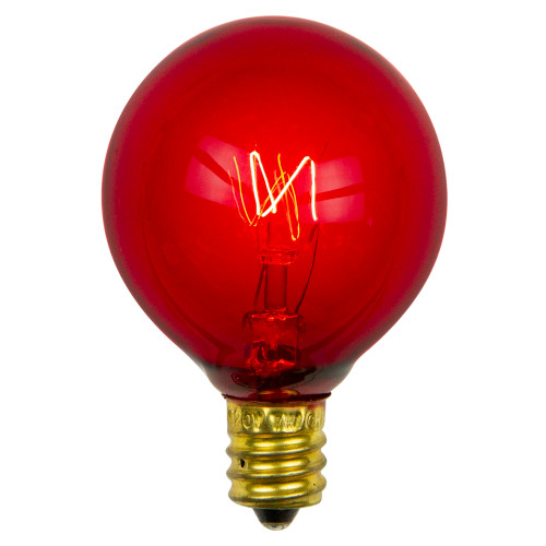 Pack of 25 Transparent G40 Red Christmas Replacement Bulbs