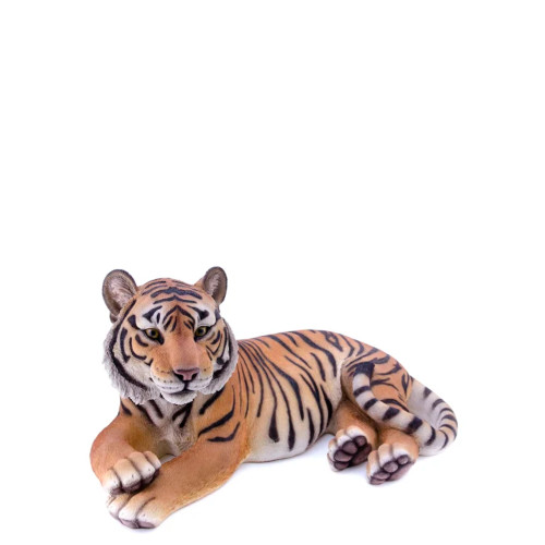 28" Tiger Laying Down Outdoor Garden Statue