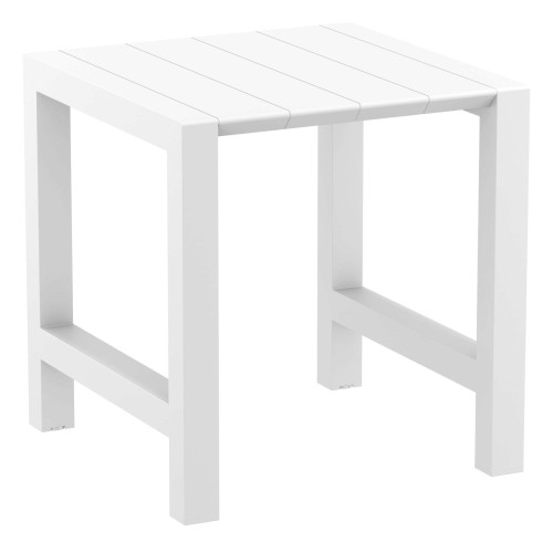 55" White Extendable Rectangular Outdoor Patio Bar Table