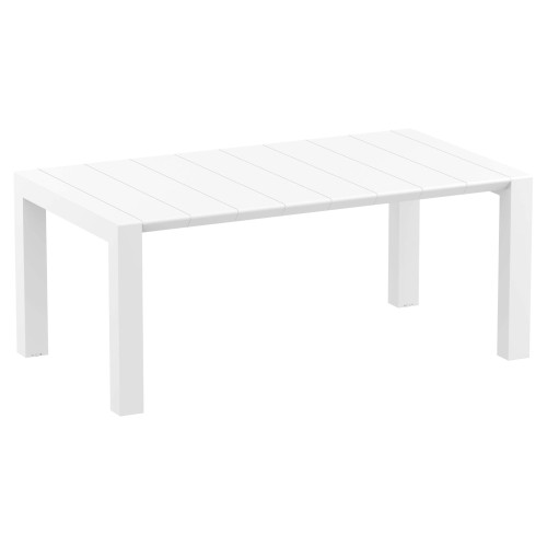 86" White Extendable Outdoor Dining Table