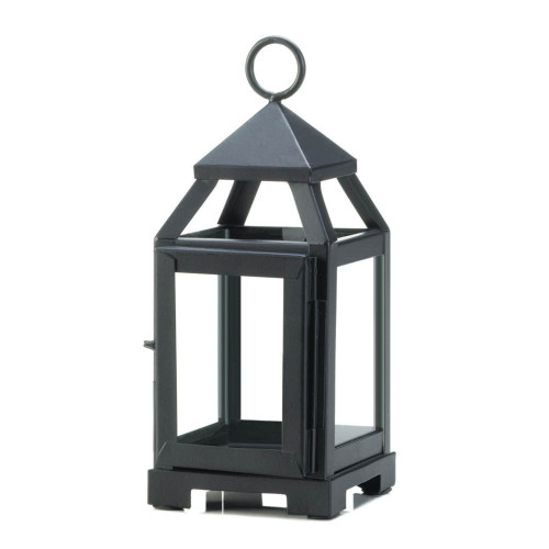 9.5" Black Solid Mini Contemporary Candle Lantern - Enhance Your Space with Alluring Beauty