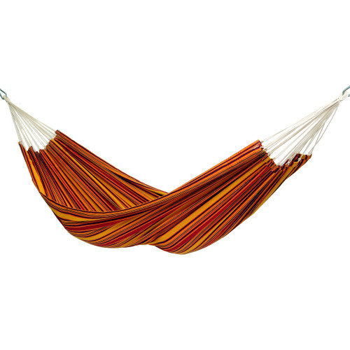 134-Inch Brazilian Orange and Yellow Extra-Wide Cloth Hybrid Hammock