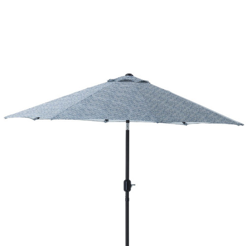 9' Blue Relaxing Day Blue Decorative Market Umbrella with Hand Crank and Tilt