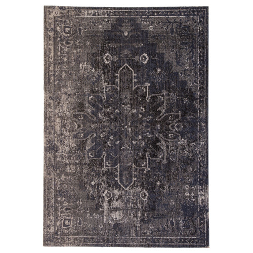 2' x 3' Blue and Black Traditional Outdoor Rectangular Area Throw Rug