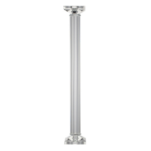 22.75" Clear Traditional Crystal Pillar Candle Holder