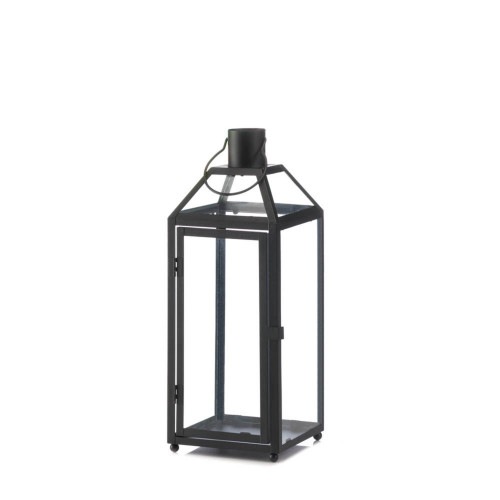 Enhance Your Home Decor with the 16.5" Black and Clear Contemporary Large Candle Lantern