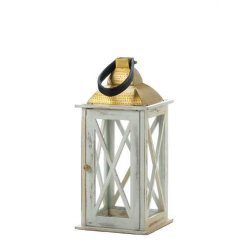 Elevate Your Home Decor with the 19" White and Gold Contemporary Candle Lantern
