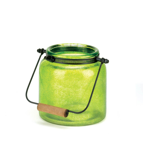 7.75" Neon Green Contemporary Jar Candle Lantern - Illuminate Your Space with Alluring Beauty