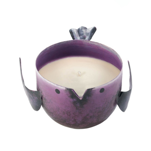 5.5" Purple and White Pomegranate Birdie Aromatherapy Candle - Add Complex Fragrance to Your Home