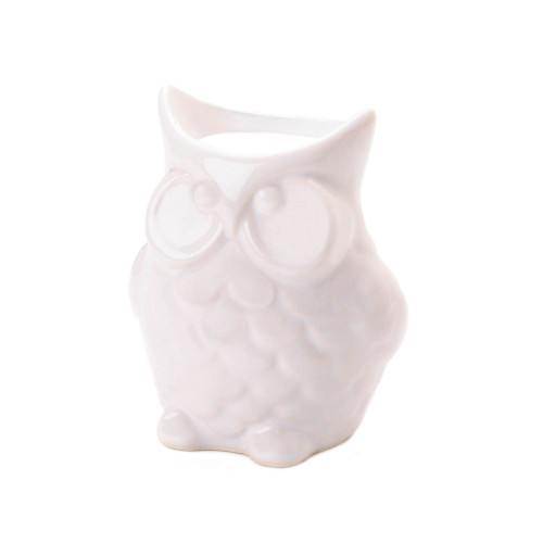 4.5" White Friendly Owl Contemporary Candle Oil Warmer - Set of 2