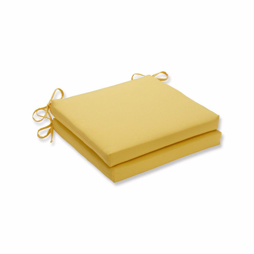 Solid Square Outdoor Patio Seat Cushions - 20" - Fresco Yellow - Set of 2