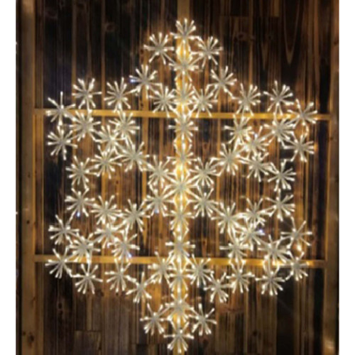 Pre-Lit Sparkling Cluster Snowflake - 34" - Warm white LED lights