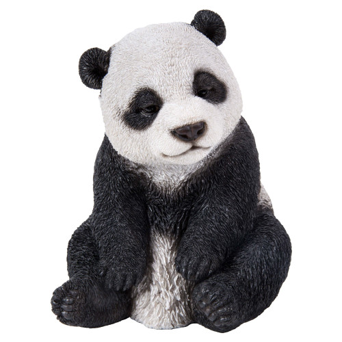 6" Sitting Drowsy Panda Outdoor Garden Statue