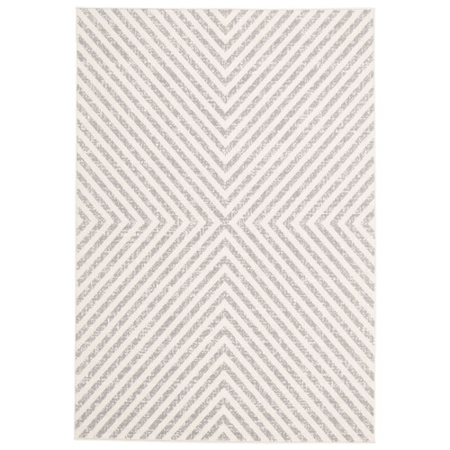 4' x 5.5' Gray and Beige Abstract Rectangular Outdoor Area Throw Rug