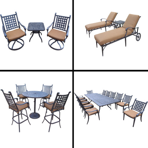 24pc Black Bar Set, Swivel Bar Stool Set, Lounge Set and Dining Set with Extension