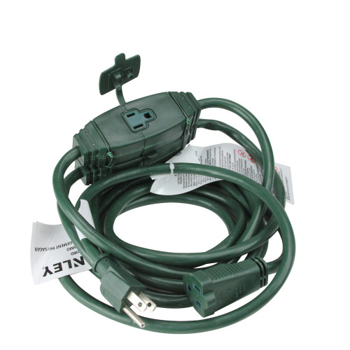 Green Stanley Landscaping Grounded 3 Outlet In Line Outdoor Extension Cord 12"