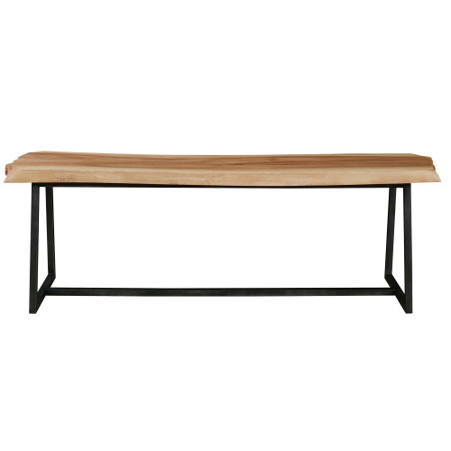 Home Furniture and Collections Brown and Black Home Uttermost Laurel Wooden Bench 5’