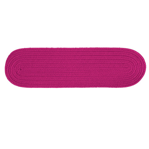 Set of 13 Pink Handmade Braided Stair Tread Rug 28"