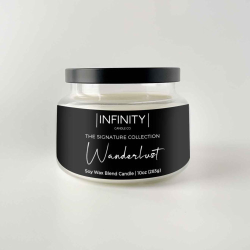 Wanderlust White and Black Scented Soy Wax Candle