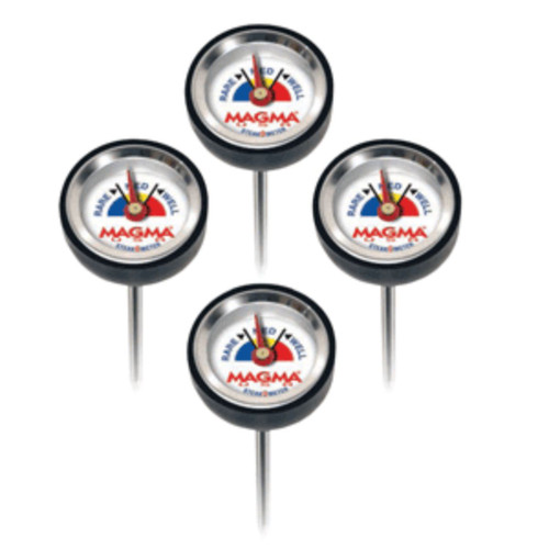 Set of 4 Black and Red Gourmet Steak-O-Meters 7"