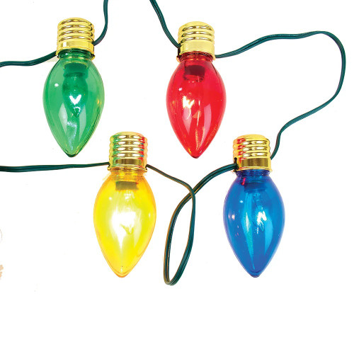 10-Count Multi-Color C7 Christmas Light Set, 1ft Green Wire