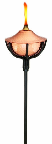Pack of 4 Bronze Polished Hammered Medium Outdoor Yard and Garden Torches 60"