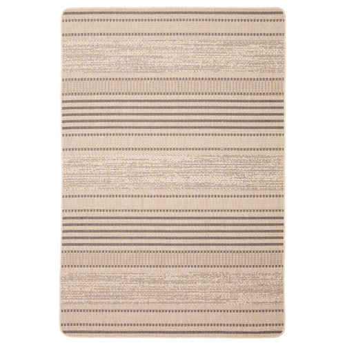 4.25' x 6.5' Tan Striped Rectangular Outdoor Area Throw Rug