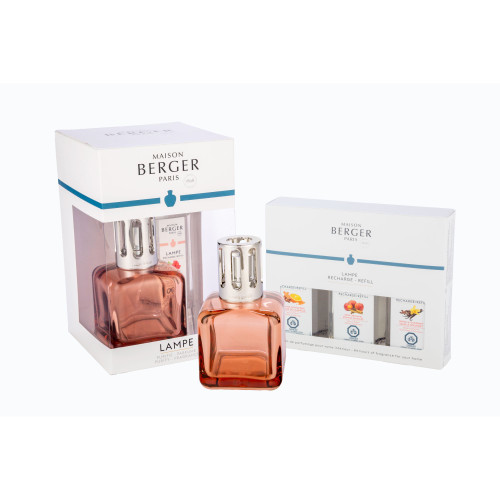 8.5" Orange and Silver Lampe Berger Ice Cube Decorative Home Fragrance Lamp