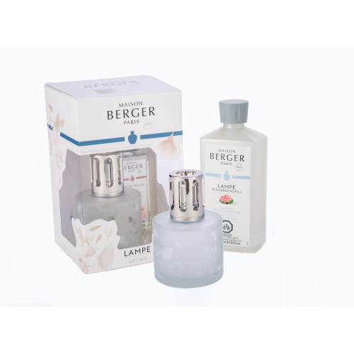 8.5" White and Silver Lampe Berger Aroma Relax Home Fragrance Lamp