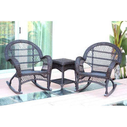 3-Piece Espresso Brown Outdoor Furniture Patio Conversation Set
