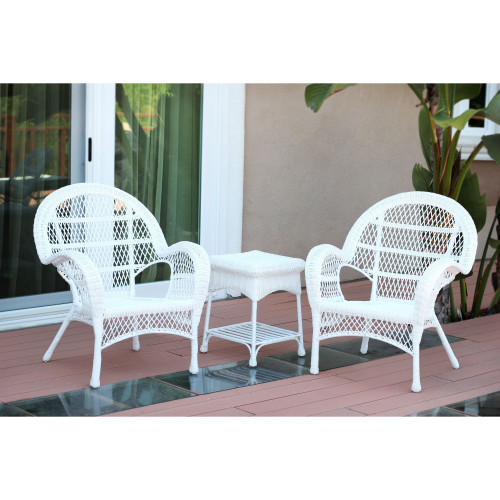 3-Piece White Outdoor Furniture Patio Conversation Set