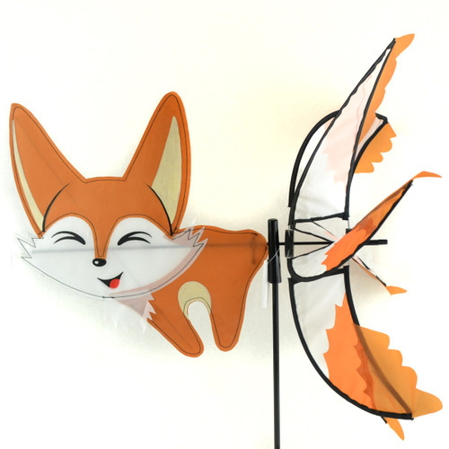 44" Smiling Brown Fox Garden Lawn Flag