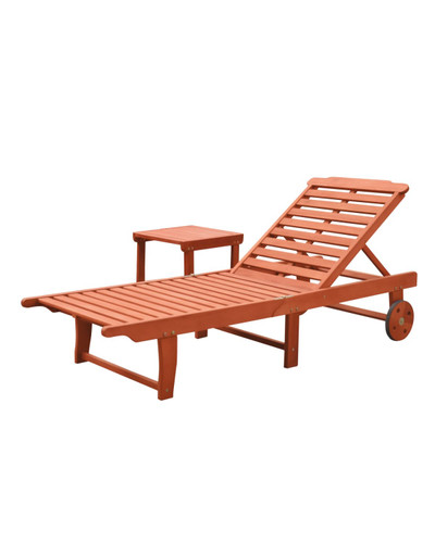 2-Piece Brown Natural Wood Finish Outdoor Patio Furniture Lounge Set 78"