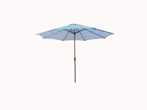 Outdoor Patio Market Umbrella 9 Ft. with Crank and Tilt, Blue and Green Stripe