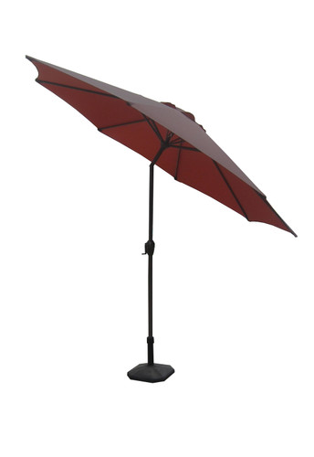 Outdoor Patio Market Umbrella 9 Ft. with Hand Crank and Tilt, Brown and Orange