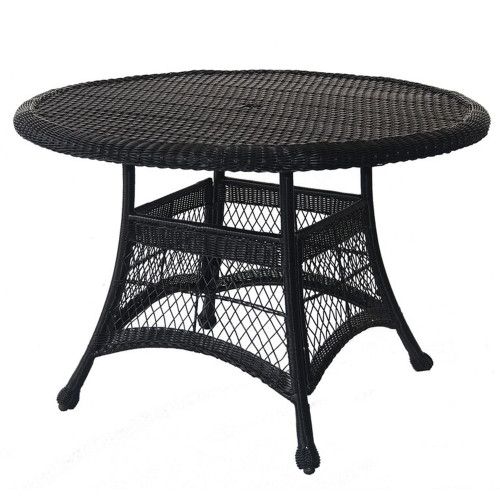 44.5" Espresso Resin Wicker Weather Resistant All-Season Outdoor Patio Dining Table
