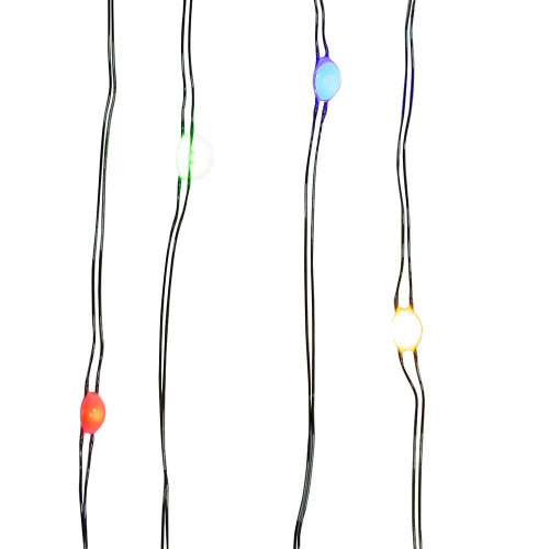 50 Count Battery Operated Multicolor Superbright LED Christmas Lights, 2 ft Green Wire